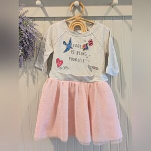 Old Navy Gray and Pink Floral Dress 3T